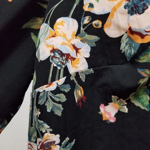 Ava & Viv top X 14W floral print ruffle long sleeve keyhole closure feminine - Picture 6 of 14